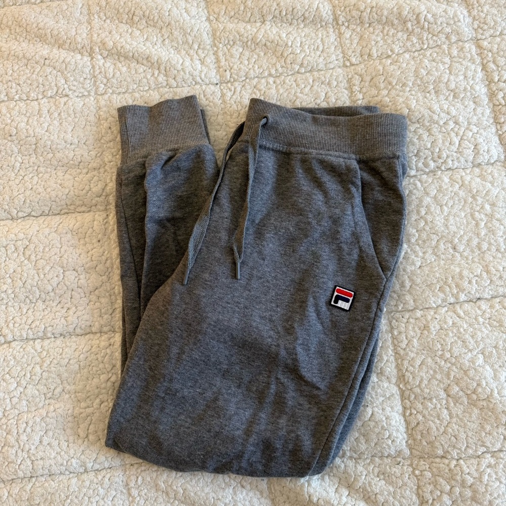 Fila Gray Track Joggers with Small Logo